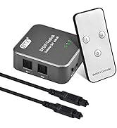 EMK Digital Optical Audio Switcher[3 Inputs to 1 Output] Digital Optical Audio 3x1 Switch with R...