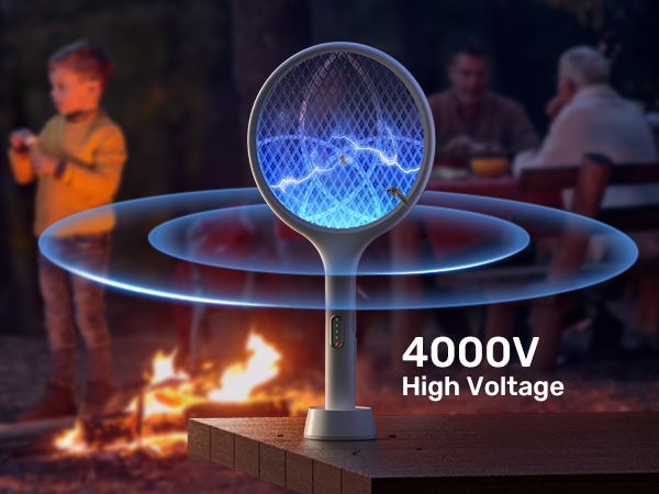 Electric Fly Swatter 4000V Bug Zapper Racket Dual Modes Mosquito Killer