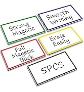 5 Pcs Strong Dry Erase Magnetic Labels,6 x 3.5 Inch Large Reusable Writable Erasable Magnetic Str...