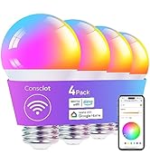 Consciot Smart Light Bulbs, LED Light Bulb That Works with Alexa &amp; Google Home, Music Sync, RGBTW...