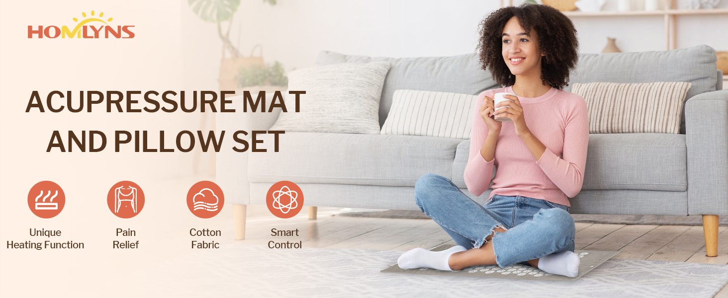 Acupressure mat and pillow set