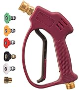 M MINGLE Short Pressure Washer Gun for Hot and Cold Water, High Replacement, 5 Spray Nozzle Tips,...