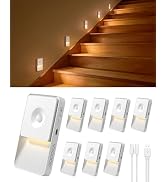 GOODEA Rechargeable Motion Sensor Night Lights for Stairs, Magnetic Stair Lights Indoor, Warm Dim...