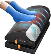 Foot Rest for Under Desk at Work, Heated Foot Stool with Vibration Massage, Adjustable Height Mem...