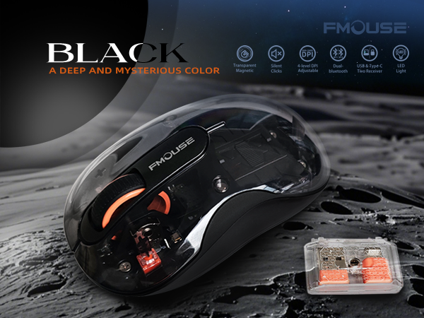  Tri-mode Dual Bluetooth Wireless Transparent Mouse