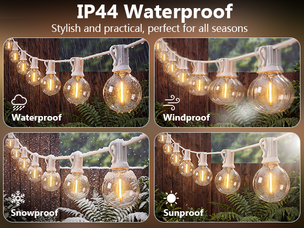 outdoor string lights waterproof; outdoor patio lights; balcony lights; G40 outdoor globe lights;