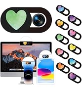 PRESSINART 30Pcs 10 Styles Laptop Camera Cover Heart Webcam Privacy Cover Slide 0.04 Inch Ultra T...