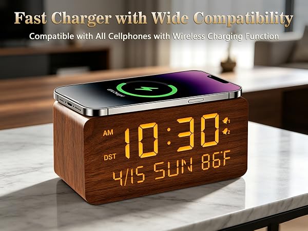 wireless charging clock
