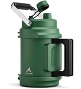 64oz Insulated Water Bottle for Outdoors: 2-in-1 Straw Spout Lid, Dual Handle, Leakproof, Keep Co...