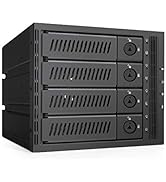 Mediasonic 4 x 3.5” and 2.5” SATA 3 / SAS 2 Hard Drive or SSD to 3 x 5.25-inch Drive Bay Mobile R...