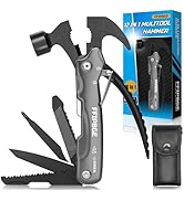 FFIPBGE 12 in 1 Hammer Multitool Gifts for Men, Caming Mulititool with Screwdriver, Safety Lock a...