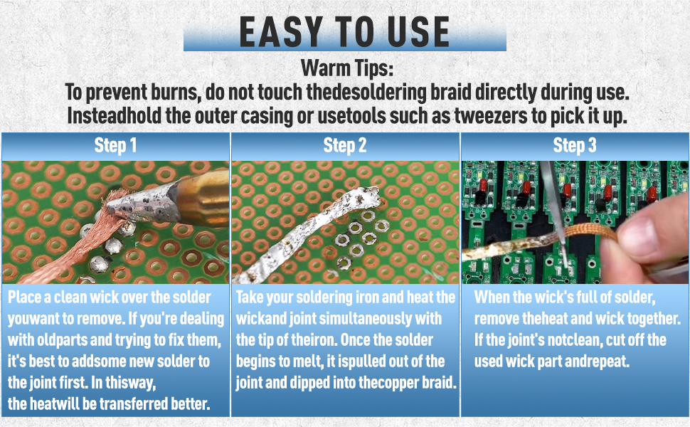 3 in 1 Solder Wick Braid with Flux