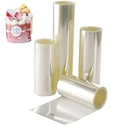 YOUEON Cake Collars Acetate Roll 4/4.7/6/8 x 394 Inch, Clear Cake Acetate Sheets Cake Strips for ...