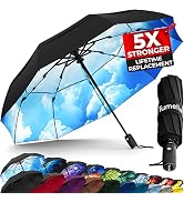 TUMELLA Strongest Windproof Travel Umbrella (Compact, Superior &amp; Beautiful), Small Strong but Lig...