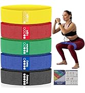 Resistance Bands for Working Out - Exercise Bands Set with Workout Guide - Fabric Elastic Bands f...