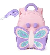 mommore Toddler Backpack for Girls 2-4 Cute 3D Kids Backpack Butterfly Small Pre-K Backpacks Wate...