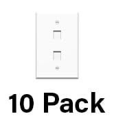 Legrand - OnQ 2 Port Oversized Wall Plate, Double Gang Wall Plate, Large Wall Plate Is High-Impac...