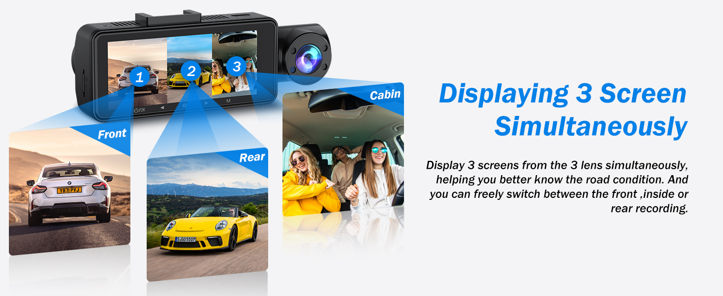 3 channel dash cam