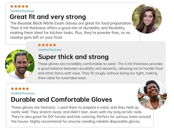 BEASTEK CUSTOMER LOVES QUALITY OF THIS NITRILE EXAM MEDICAL GLOVES