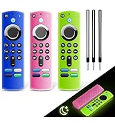 3 Pack Silicone Remote Cover Case, Anti Slip Silicone Protective Case Glow in The Dark with Lanya...