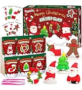 ifergoo Air Dry Clay for Kids - Christmas Modeling Clay Kit, 6 Christmas Molding Designs, Creativ...