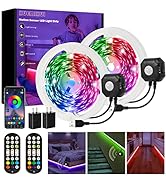 Motion Sensor Under Bed Lights,2*13.12Ft RGB Color LED Strip Lights with Constant On,Motion Activ...