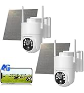 4G LTE Cellular Solar Security Camera, No WiFi Solar Powered Security Camera, 360° View, 2K Color...