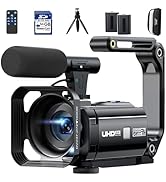 Camcorder Video Camera 5K, Dual Lens Vlogging Camera for YouTube, 3” 270° Rotatable Touchscreen W...