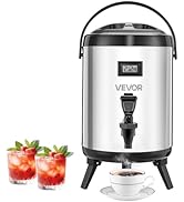 VEVOR Insulated Beverage Dispenser, 1.5 Gal/6L Stainless Steel Thermal Drink Server with Spigot &amp;...