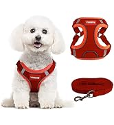 XS Small Dog Harness and Leash Set, Ultra Soft Adjustable No Pull Puppy Harness with Reflective S...
