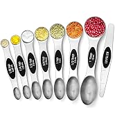 Urbanstrive Magnetic Measuring Spoons Set Stainless Steel, Dual Sided for Liquid Dry Food, Measur...