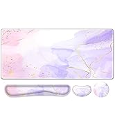 Large Gaming Mouse Pad,4in1 Extended Mousepad Set,Desk Pad+Keyboard Wrist Rest Pad+Mouse Mat with...
