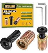 18 Sets 5/16-18 x 1-1/4" Furniture Screw Nut Threaded Inserts for Wood