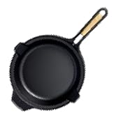 A Victoria Cookware cast-iron pan.