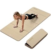 Foldable Yoga Mat Thick 10mm-WUWAN Extra Large Exercise mat, TPE Material, Non-Slip Fitness Foldi...
