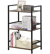 LOFTEY Book Shelf Small Bookshelf, 3 Tier Industrial Short Bookshelf, Metal Open Shelf Bookcase f...
