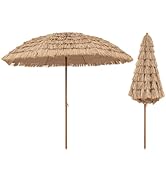 Toolsempire 8FT Thatched Patio Tiki Umbrella, Hawaiian Style Outdoor Beach Umbrella with Sun-prot...