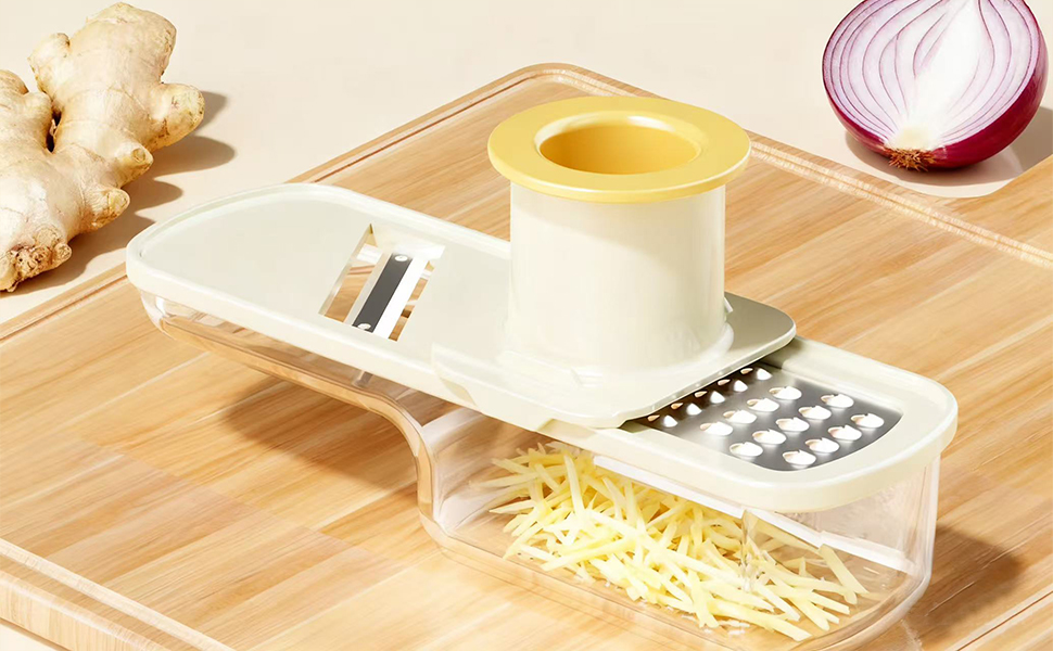 3 in 1 - Ginger Garlic Grater, Vegetable Chopper with Container, Easy Grip Handheld