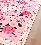 Washable Floral Rug