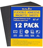 Magnetic Sheets with Adhesive Backing for Crafts, DIY. 12 Strong Craft Magnets 8.5" x 11" to Make...