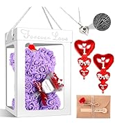 CODE FLORIST Rose Bear Valentine's Day Flower Bear Gifts,Rose Teddy Bear with Box,Cute Romantic A...