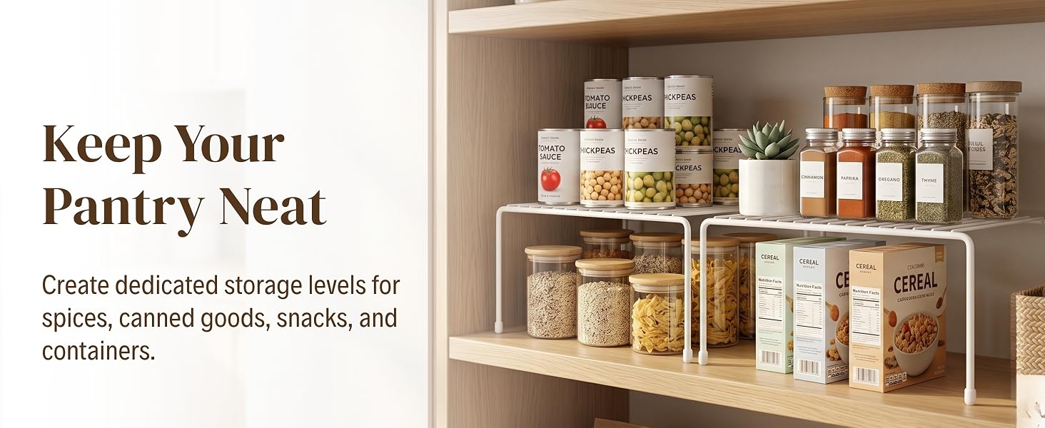 Sturdy Metal Shelf Risers - Double Your Counter Space