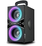 YIER Bluetooth Speakers, Wireless TWS Portable Speaker with Lights,100dB Loud Subwoofer 80W(Peak)...