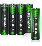 BEVIGOR 8 Pack AA Rechargeable Batteries 1500 Cycle,2800 mAh High Capacity 1.2V NiMH Low Self Dis...