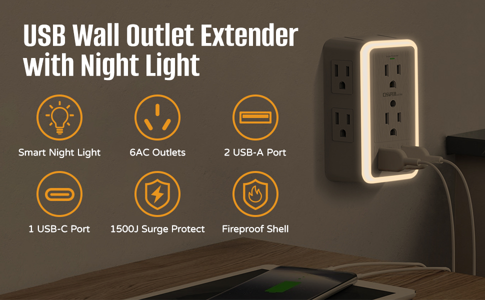 USB Wall Charger Surge Protector