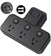 Multi Plug Outlet Extender, 1875W|15A Surge Protector Wall Outlets Extender with USB Wall Charger...