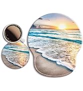 Ergonomic Mouse Pad with Wrist Support Rest,[ 20% Larger] Mousepad Gel Wrist Rest, with Coaster N...