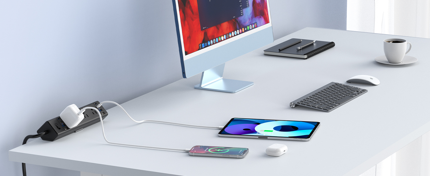 Desk Clamp USB Power Strip