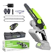GreenSeek Mini Chainsaw, 6-Inch Cordless Electric Chain Saw with 21V Battery &amp; Charger, Compatibl...