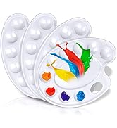 Hulameda 4Pack Paint Tray Palettes with Thumb Hole for Kids | Plastic Paint Pallets for Students ...